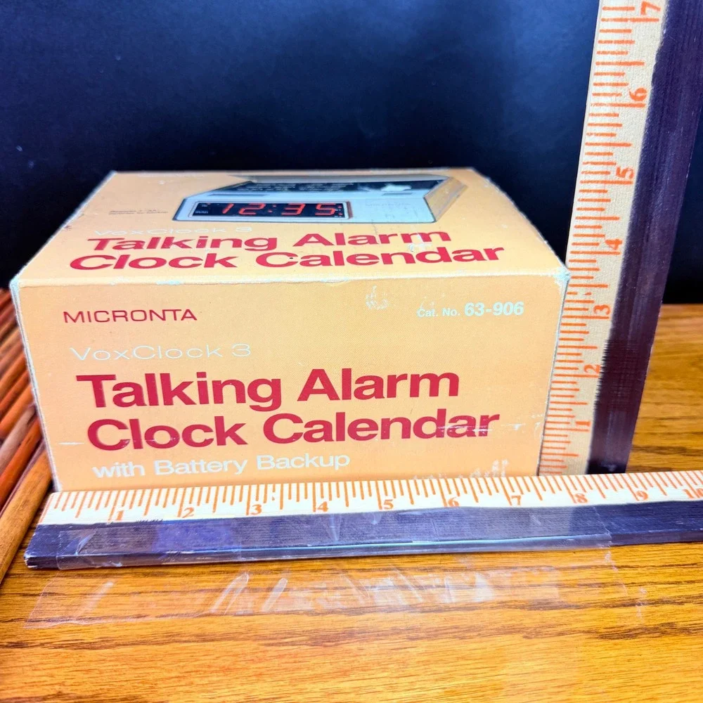 Micronta Talking Alarm Clock VoxClock 3 Silver 63-906 Tested Works! Radio Shack